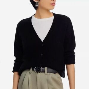 C by Designed Brand Women's Cashmere V Neck Cardigan Black Size S 00807